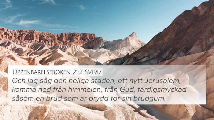Uppenbarelseboken 21:2 SV1917 Bible Verse Image