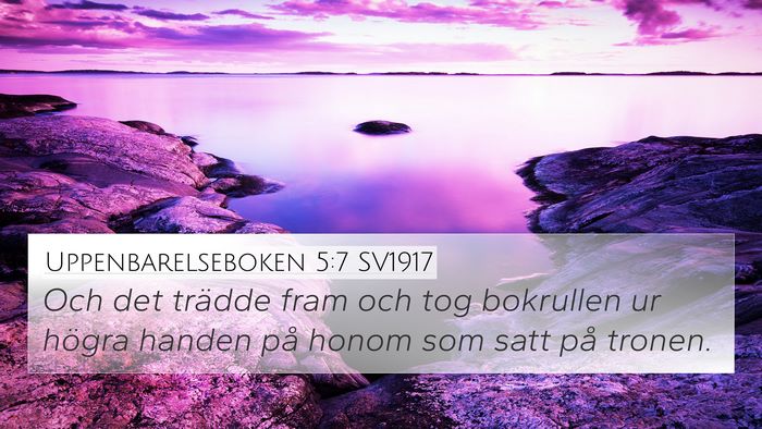 Uppenbarelseboken 5:7 SV1917 Bible Verse Image