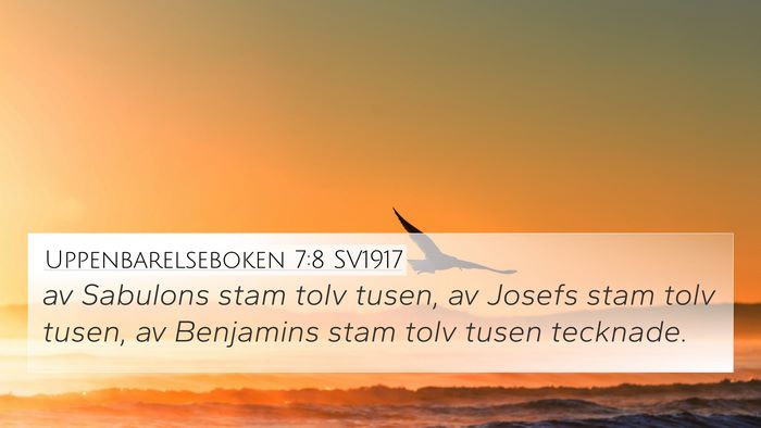 Uppenbarelseboken 7:8 SV1917 4K Wallpaper - av Sabulons stam tolv tusen, av Josefs stam tolv - 4K Wallpaper Bible Verse