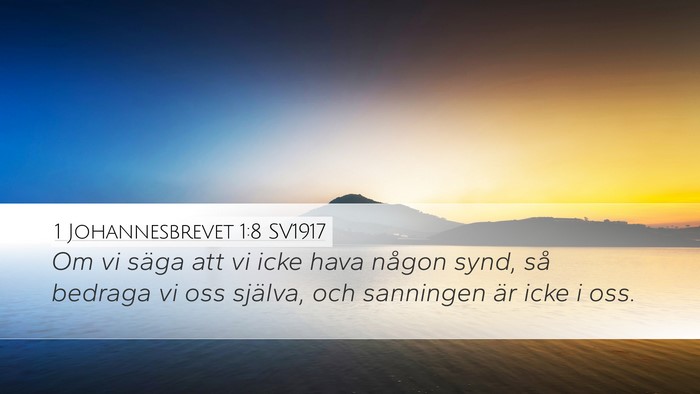 1 Johannesbrevet 1:8 SV1917 Bible Verse Image