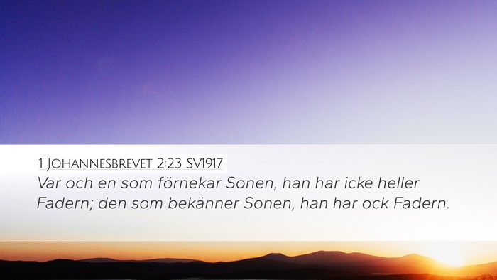 1 Johannesbrevet 2:23 SV1917 Bible Verse Image