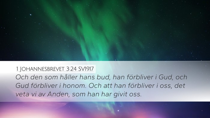 1 Johannesbrevet 3:24 SV1917 Bible Verse Image
