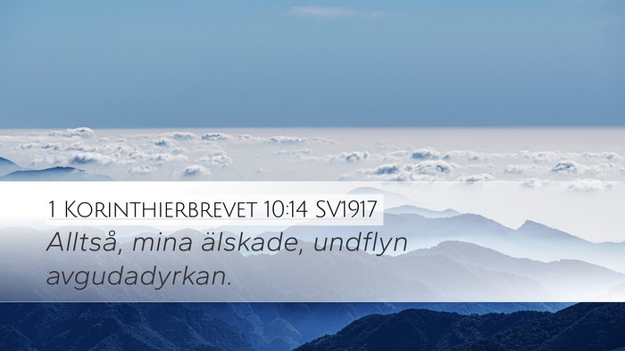 1 Korinthierbrevet 10:14 SV1917 Bible Verse Image