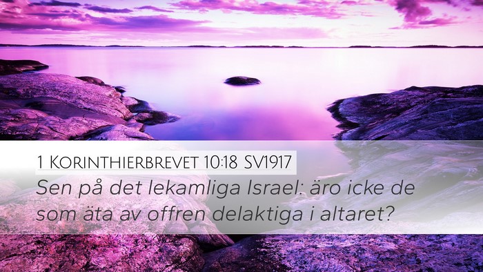 1 Korinthierbrevet 10:18 SV1917 Bible Verse Image