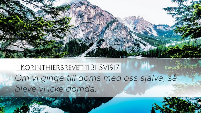 1 Korinthierbrevet 11:31 SV1917 Bible Verse Image