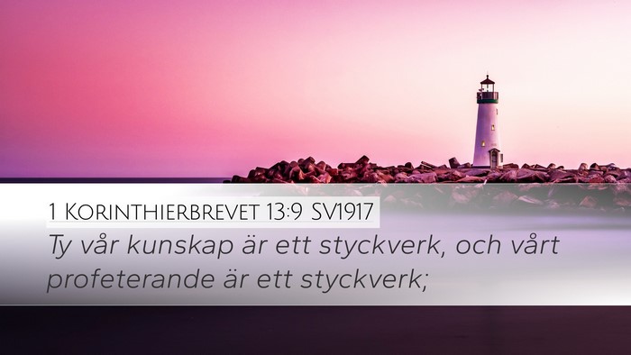 1 Korinthierbrevet 13:9 SV1917 Bible Verse Image