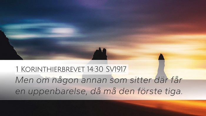 1 Korinthierbrevet 14:30 SV1917 Bible Verse Image