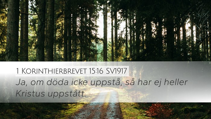 1 Korinthierbrevet 15:16 SV1917 Bible Verse Image