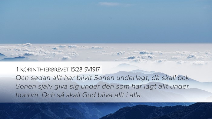 1 Korinthierbrevet 15:28 SV1917 Bible Verse Image