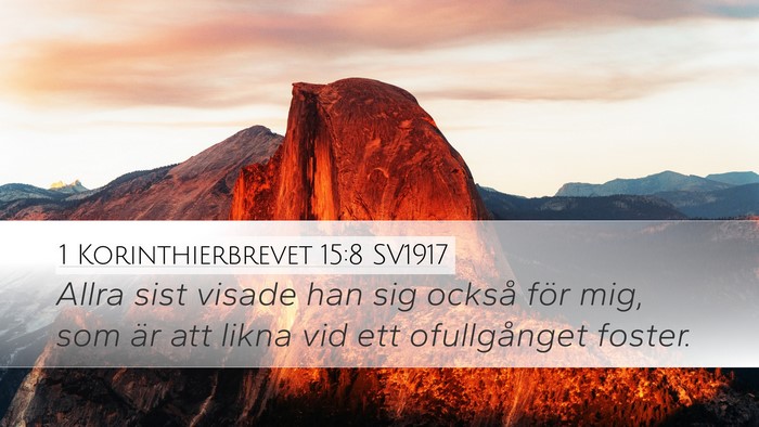 1 Korinthierbrevet 15:8 SV1917 Bible Verse Image