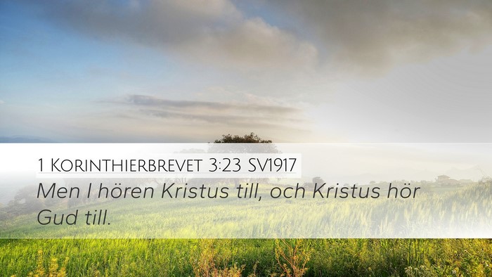 1 Korinthierbrevet 3:23 SV1917 Bible Verse Image