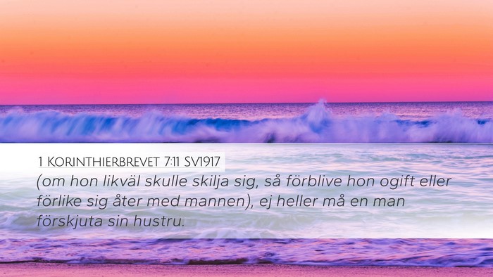 1 Korinthierbrevet 7:11 SV1917 Bible Verse Image
