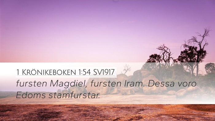 1 Krönikeboken 1:54 SV1917 Desktop Wallpaper - fursten Magdiel, fursten Iram. Dessa voro Edoms - Desktop Bible Verse Wallpaper