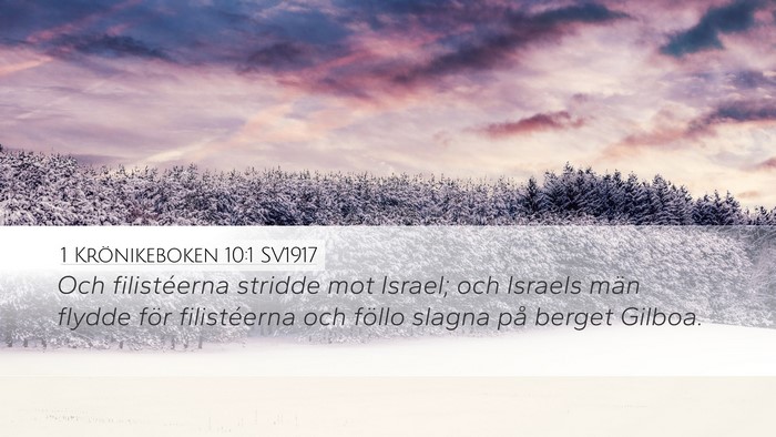 1 Krönikeboken 10:1 SV1917 Bible Verse Image