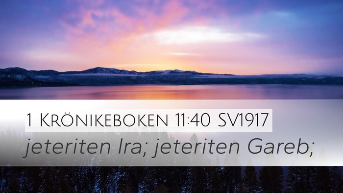 1 Krönikeboken 11:40 SV1917 Bible Verse Image