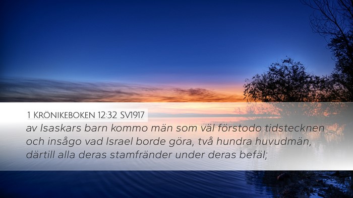 1 Krönikeboken 12:32 SV1917 Bible Verse Image