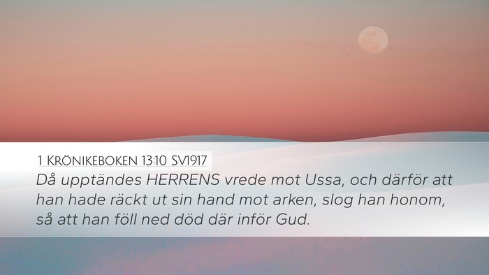 1 Krönikeboken 13:10 SV1917 Bible Verse Image