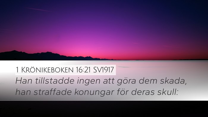 1 Krönikeboken 16:21 SV1917 Desktop Wallpaper - Han tillstadde ingen att göra dem skada, han - Desktop Bible Verse Wallpaper