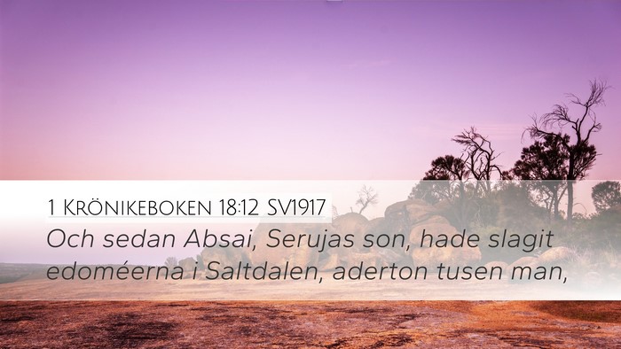 1 Krönikeboken 18:12 SV1917 Bible Verse Image