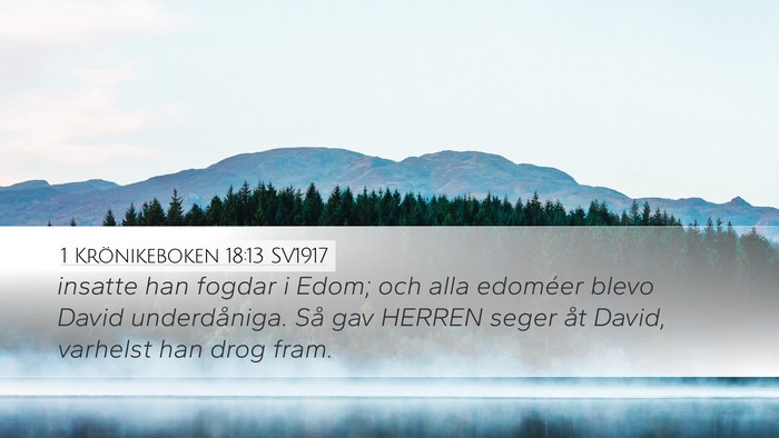 1 Krönikeboken 18:13 SV1917 Bible Verse Image