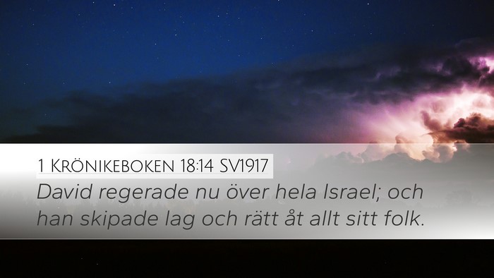 1 Krönikeboken 18:14 SV1917 Bible Verse Image