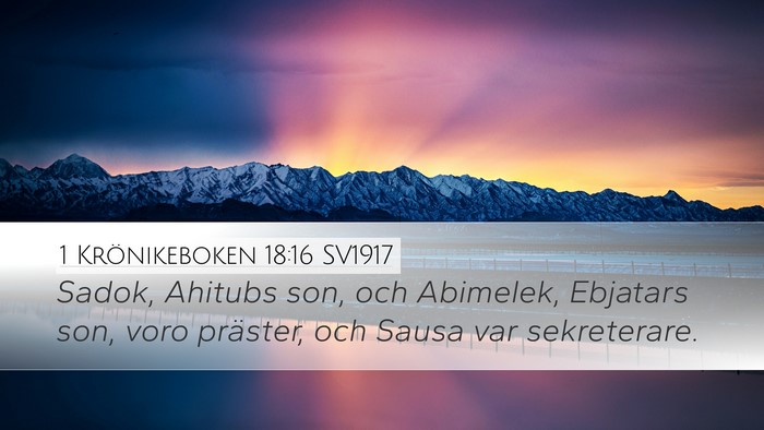1 Krönikeboken 18:16 SV1917 Bible Verse Image