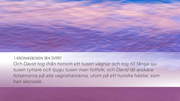 1 Krönikeboken 18:4 SV1917 Bible Verse Image