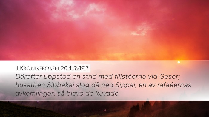 1 Krönikeboken 20:4 SV1917 Bible Verse Image
