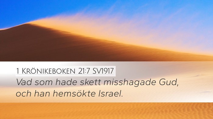 1 Krönikeboken 21:7 SV1917 Bible Verse Image