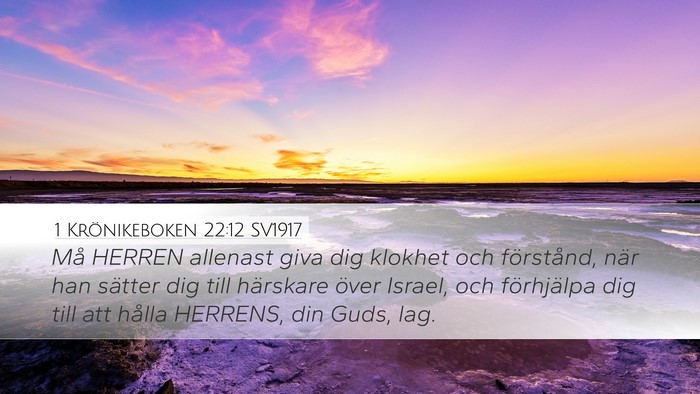 1 Krönikeboken 22:12 SV1917 Bible Verse Image