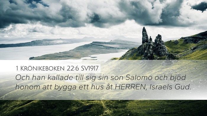 1 Krönikeboken 22:6 SV1917 Bible Verse Image