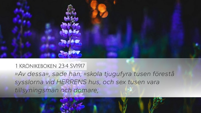 1 Krönikeboken 23:4 SV1917 Bible Verse Image