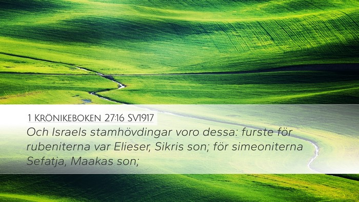 1 Krönikeboken 27:16 SV1917 Bible Verse Image