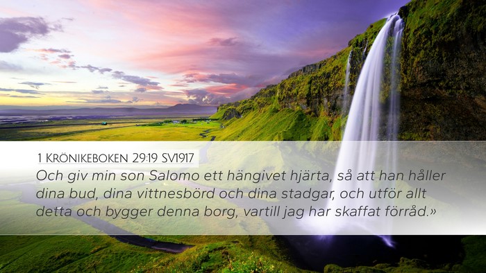 1 Krönikeboken 29:19 SV1917 Bible Verse Image