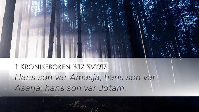 1 Krönikeboken 3:12 SV1917 Bible Verse Image