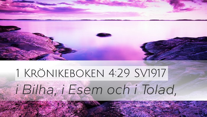 1 Krönikeboken 4:29 SV1917 Bible Verse Image
