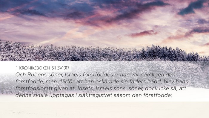 1 Krönikeboken 5:1 SV1917 Bible Verse Image