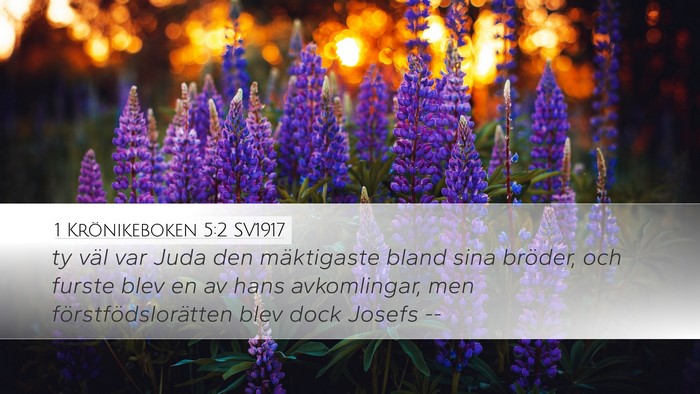1 Krönikeboken 5:2 SV1917 Bible Verse Image
