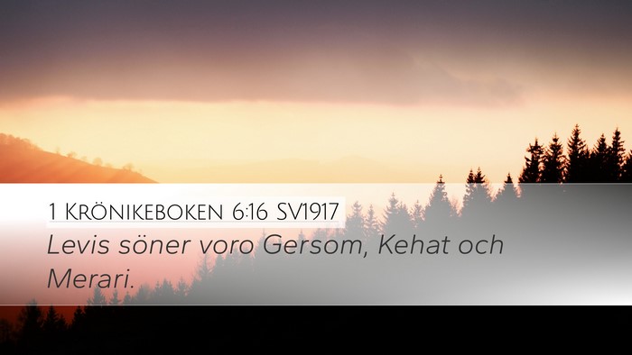 1 Krönikeboken 6:16 SV1917 Bible Verse Image