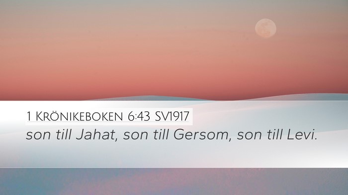 1 Krönikeboken 6:43 SV1917 Bible Verse Image