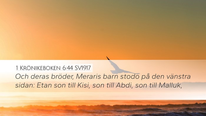 1 Krönikeboken 6:44 SV1917 Bible Verse Image