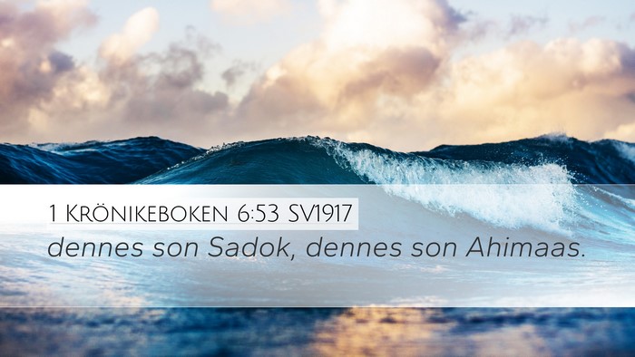 1 Krönikeboken 6:53 SV1917 Bible Verse Image