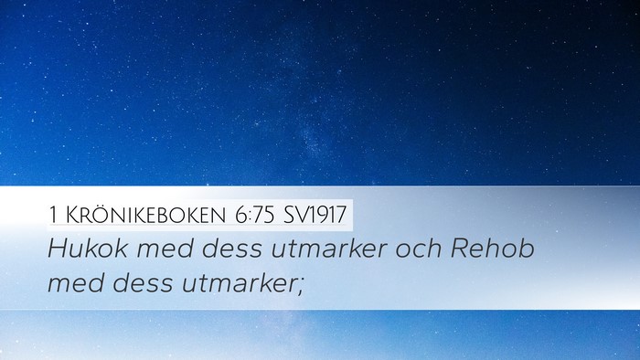 1 Krönikeboken 6:75 SV1917 Bible Verse Image