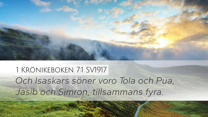 1 Krönikeboken 7:1 SV1917 Desktop Wallpaper - Och Isaskars söner voro Tola och Pua, Jasib och - Desktop Bible Verse Wallpaper
