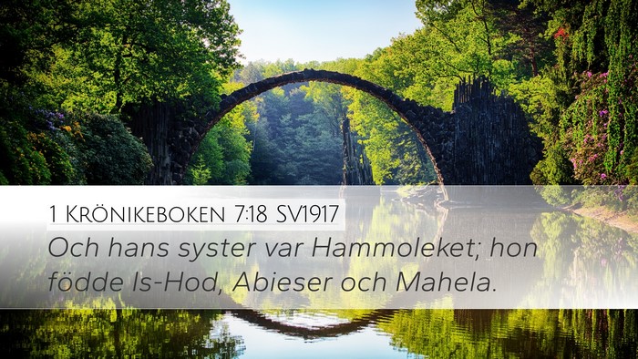 1 Krönikeboken 7:18 SV1917 Desktop Wallpaper - Och hans syster var Hammoleket; hon födde - Desktop Bible Verse Wallpaper