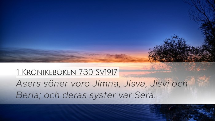 1 Krönikeboken 7:30 SV1917 Bible Verse Image