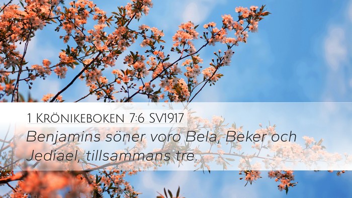 1 Krönikeboken 7:6 SV1917 Bible Verse Image