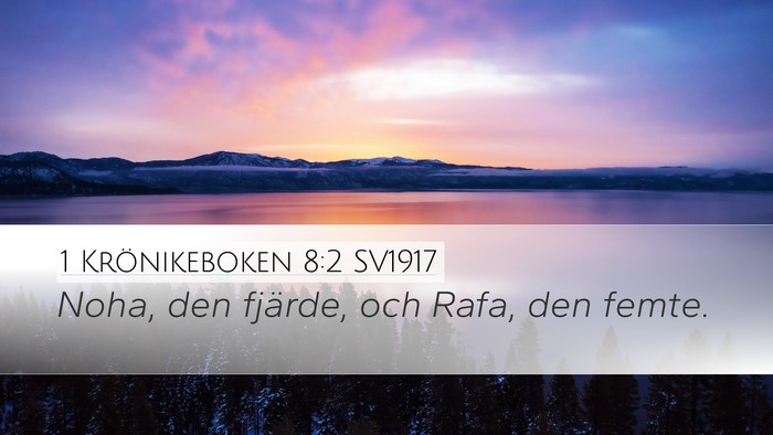 1 Krönikeboken 8:2 SV1917 Desktop Wallpaper - Noha, den fjärde, och Rafa, den - Desktop Bible Verse Wallpaper
