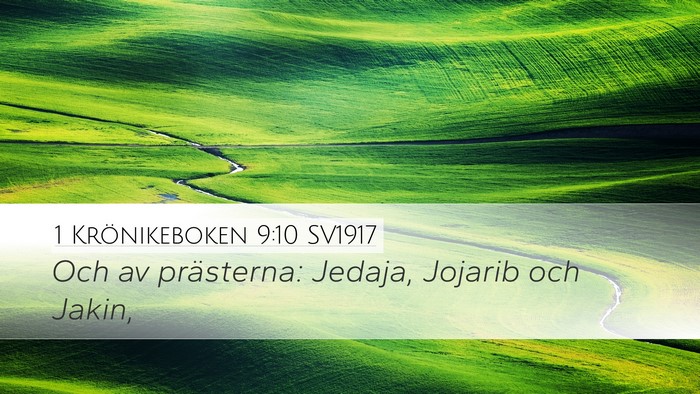 1 Krönikeboken 9:10 SV1917 Bible Verse Image