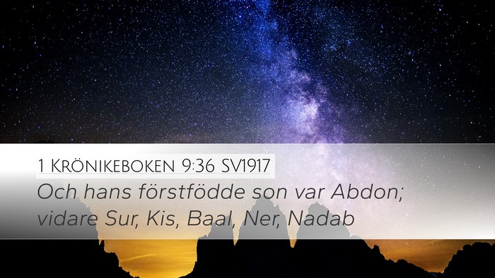 1 Krönikeboken 9:36 SV1917 Bible Verse Image